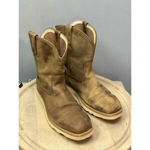 Twisted X Boots Mens Size 11W Brown Leather Western Square Toe Pull On MCBW001